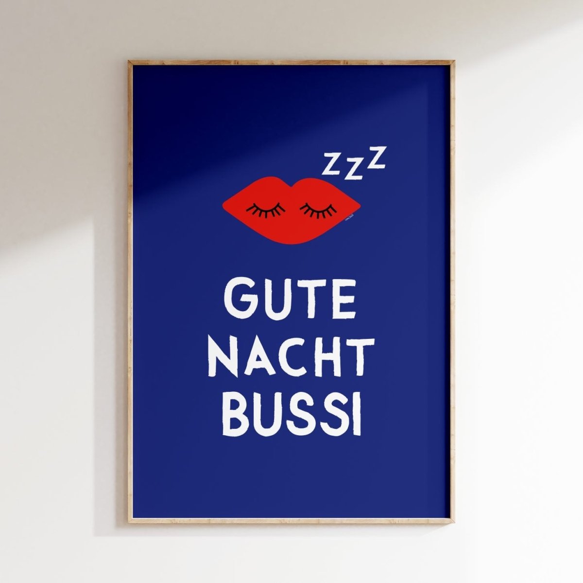 Gute Nacht Bussi • Schlafzimmer Poster - vonSUSI