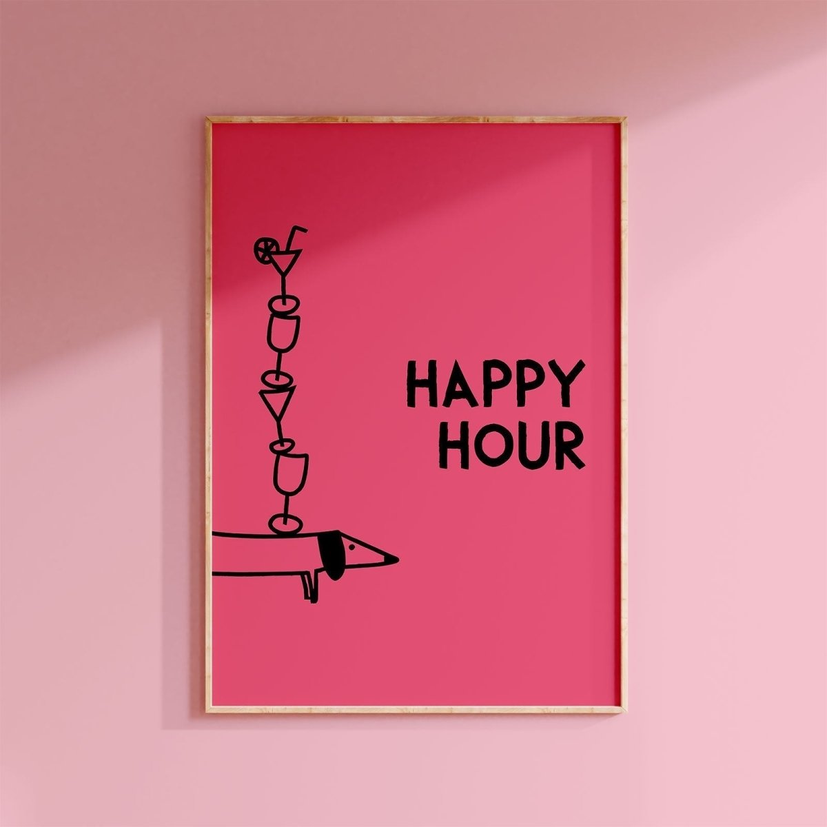 Happy Hour Poster • lustiges Dackelposter - vonSUSI