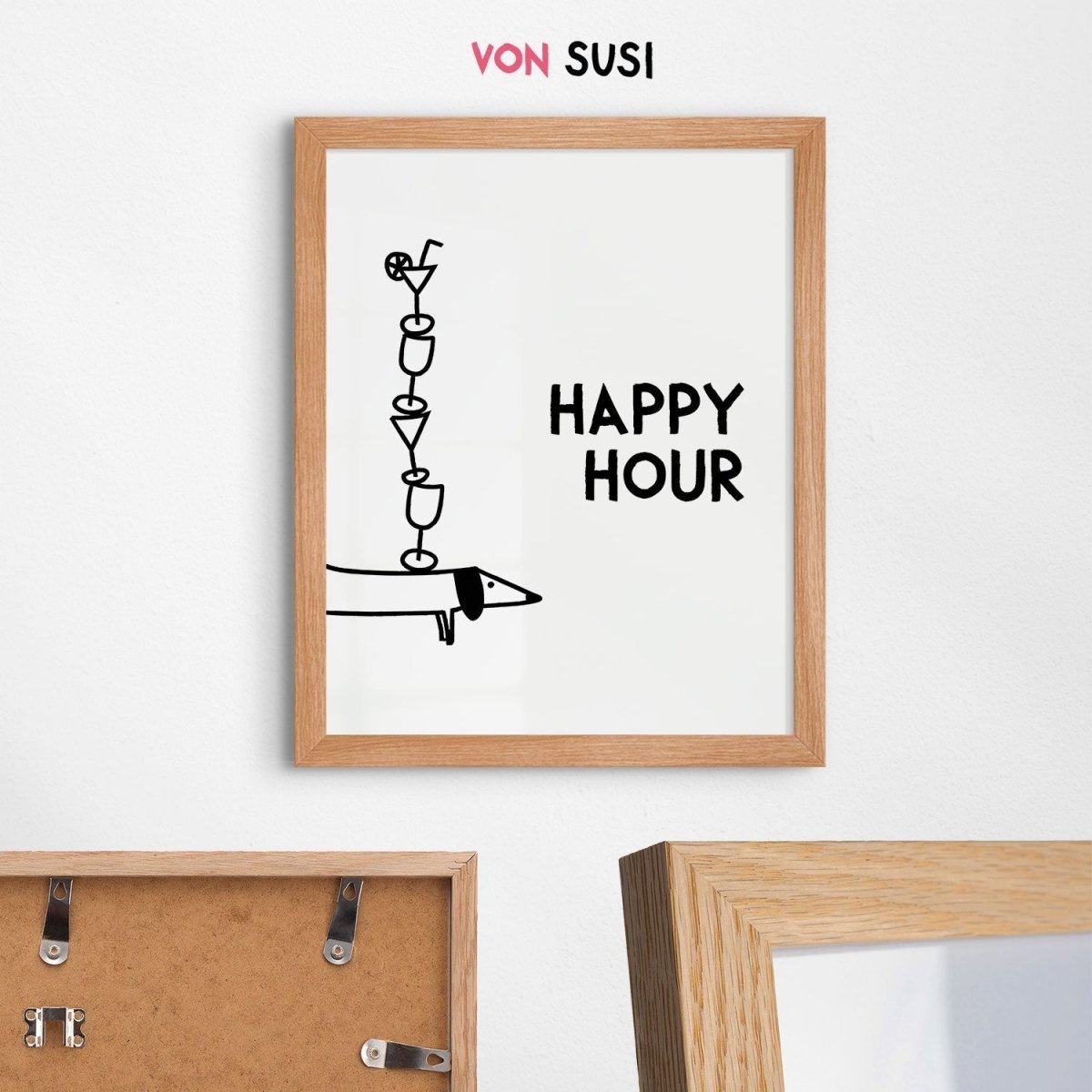 Happy Hour Poster • lustiges Dackelposter - vonSUSI