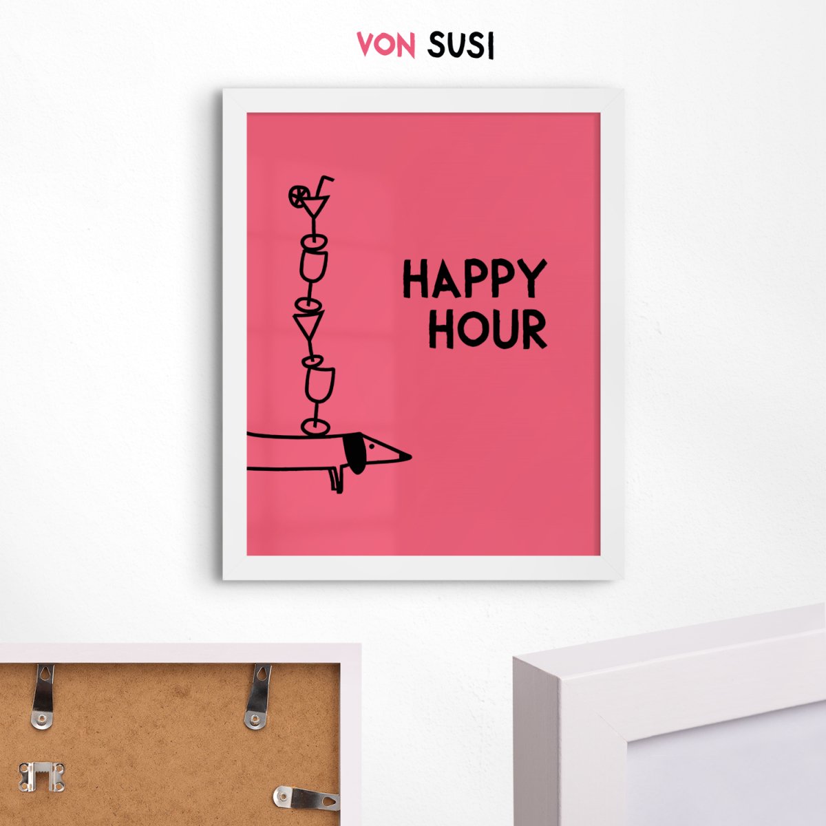 Happy Hour Poster • lustiges Dackelposter - vonSUSI