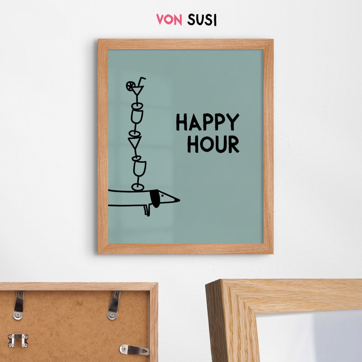 Happy Hour Poster • lustiges Dackelposter - vonSUSI