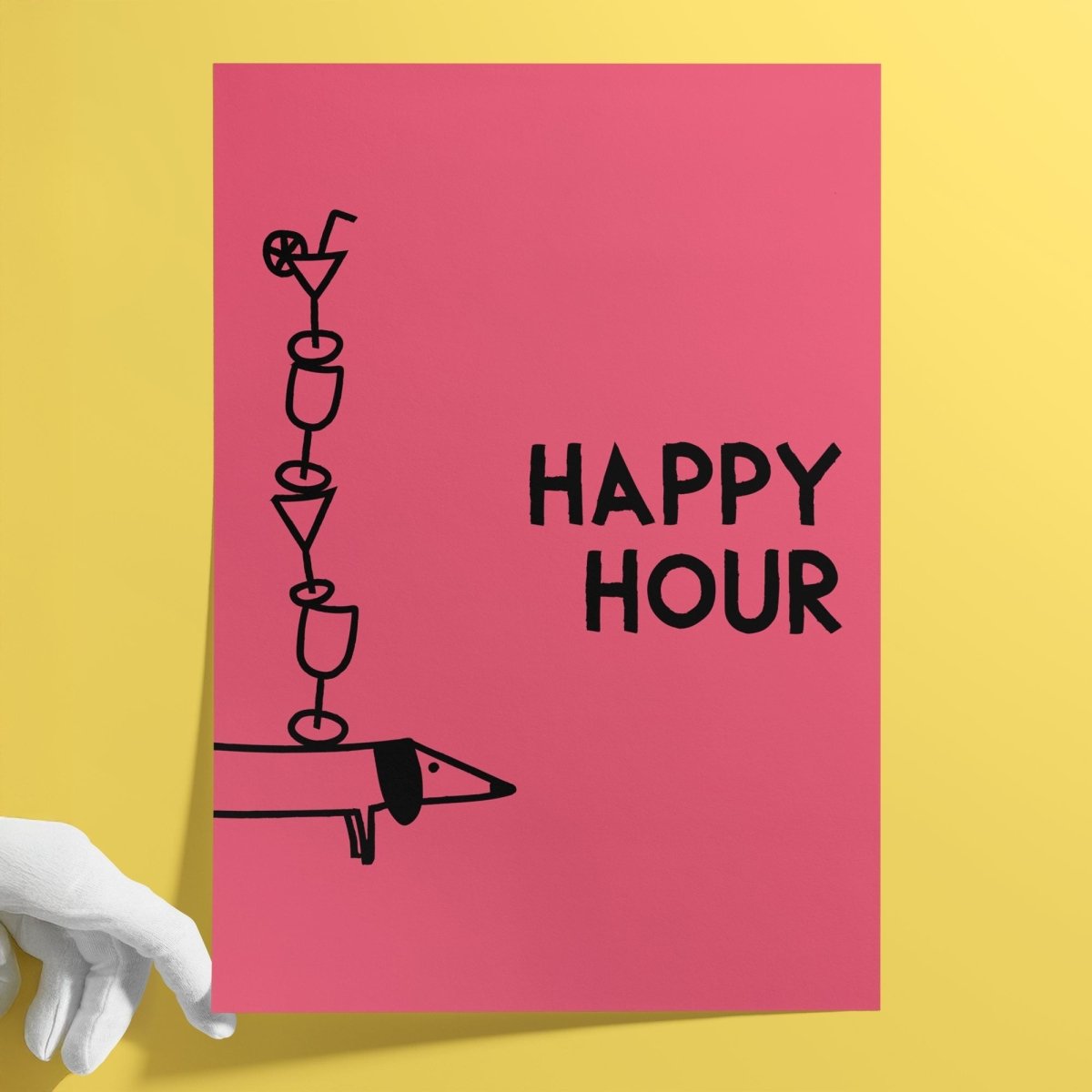 Happy Hour Poster • lustiges Dackelposter - vonSUSI