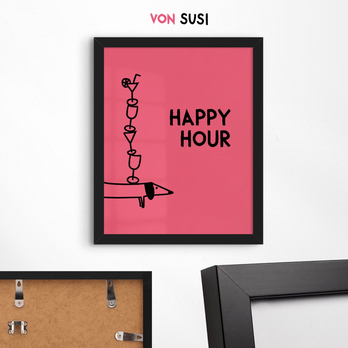 Happy Hour Poster • lustiges Dackelposter - vonSUSI