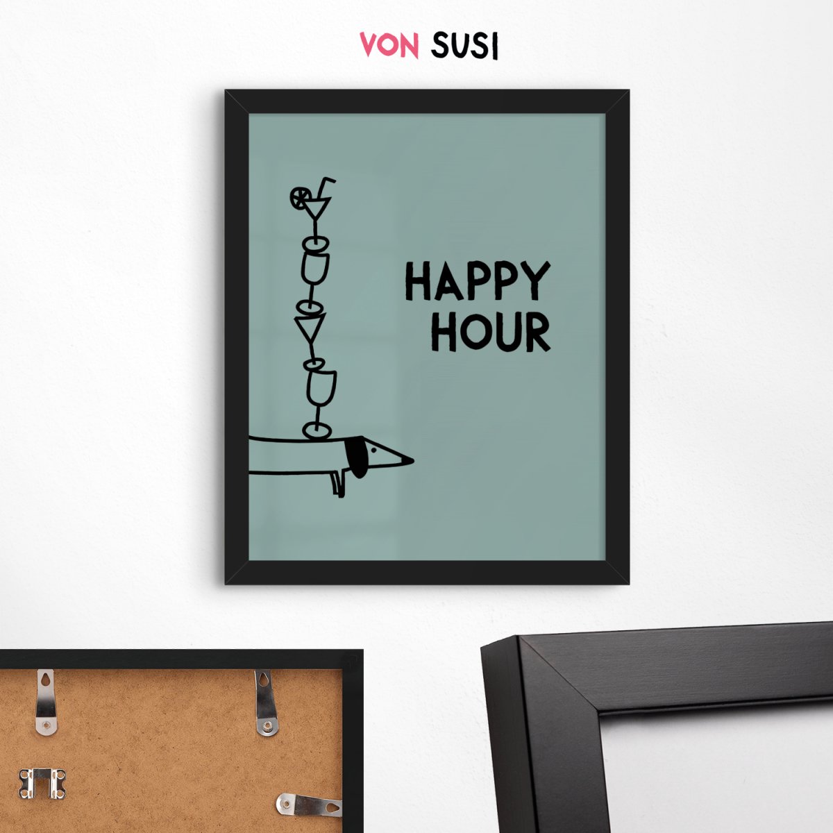 Happy Hour Poster • lustiges Dackelposter - vonSUSI