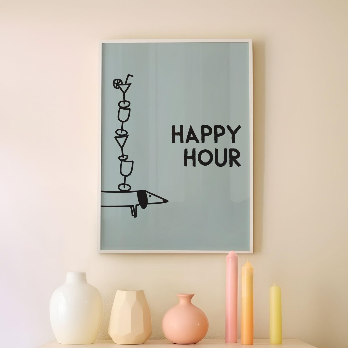 Happy Hour Poster • lustiges Dackelposter - vonSUSI