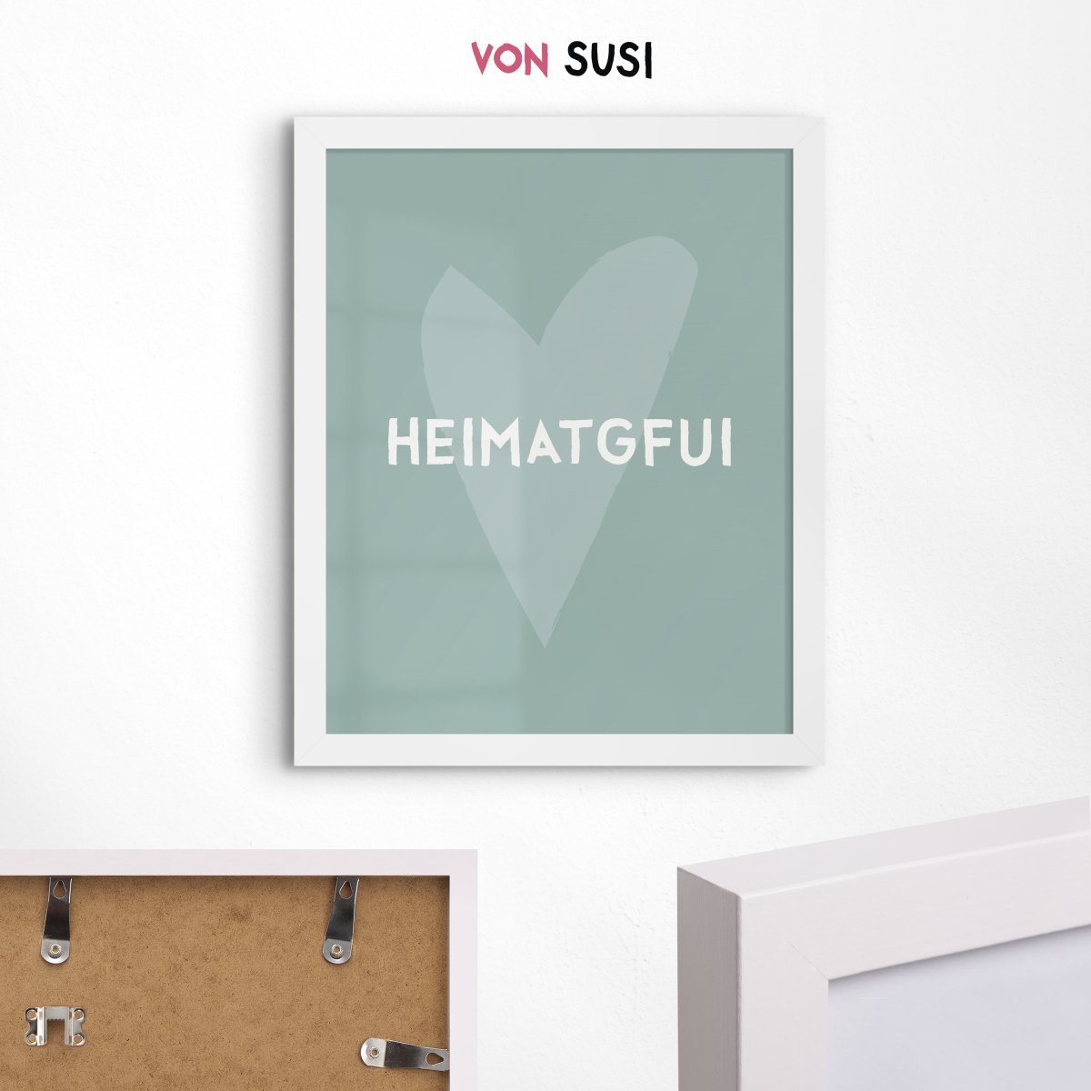 Heimatgfui Poster • bayerisches Plakat • bavarian lifestyle • Wanddekoration mint - vonSUSI