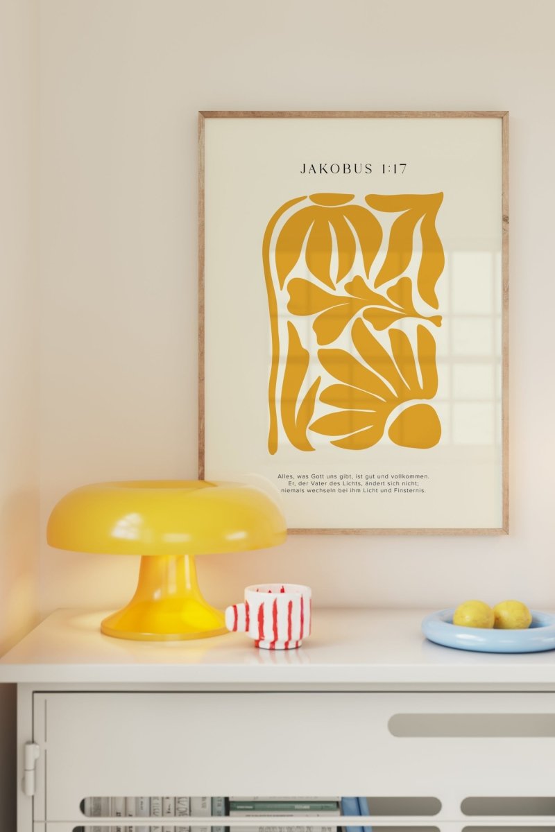 Jakobus 1:17 • modernes christliches Poster • mit Bibelvers • Wanddeko für Gläubige • Geschenk zur Taufe oder Geburt - vonSUSI