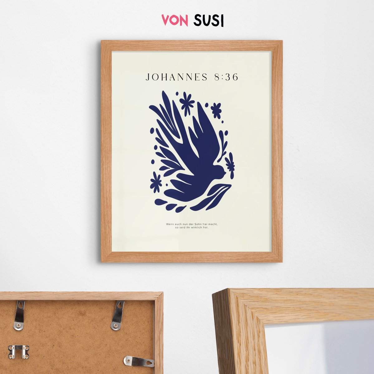 Johannes 8:36 • christliches Poster • mit Bibelvers • Wanddeko für Gläubige • Geschenk zur Taufe oder Geburt - vonSUSI