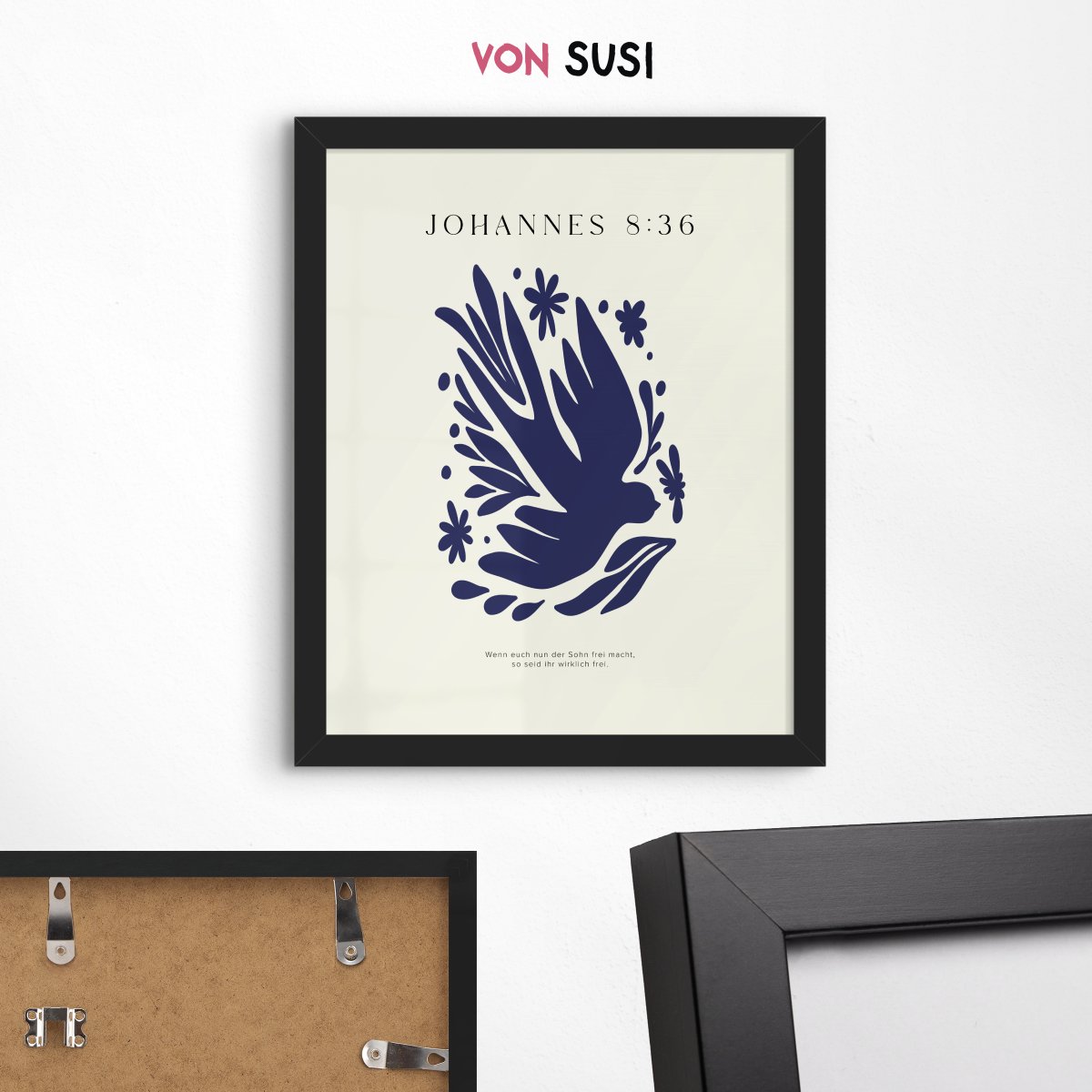 Johannes 8:36 • christliches Poster • mit Bibelvers • Wanddeko für Gläubige • Geschenk zur Taufe oder Geburt - vonSUSI