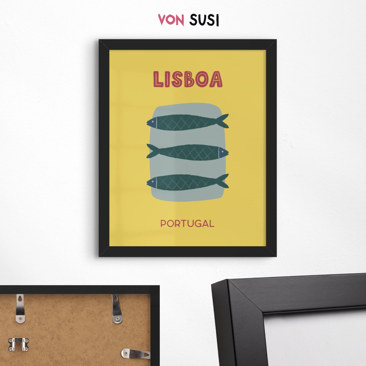 Lisboa Poster • Städteposter Lisboa Portugal • Lissabon Poster • Kunstdruck • Poster mit Fisch Motiv - vonSUSI