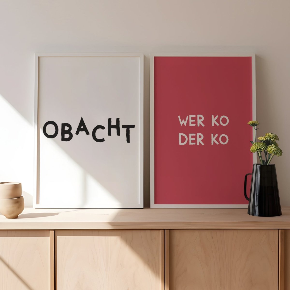 Lustiges bayerisches Wer ko der ko Poster - vonSUSI