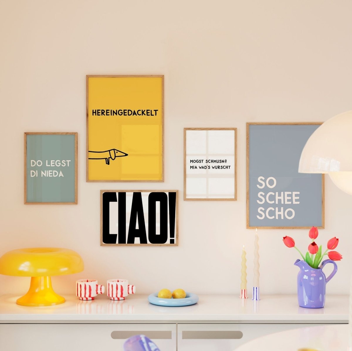 Mogst schmusn? • lustiges bayerisches Typografie Poster • witziges bayrisches Plakat • bayrischer Spruch • Geschenk für Münchner - vonSUSI