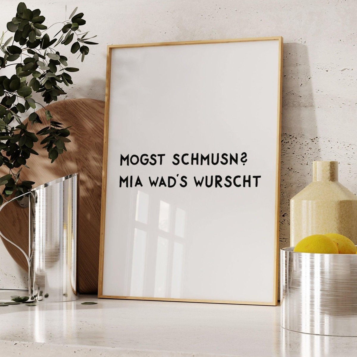 Mogst schmusn? • lustiges bayerisches Typografie Poster • witziges bayrisches Plakat • bayrischer Spruch • Geschenk für Münchner - vonSUSI