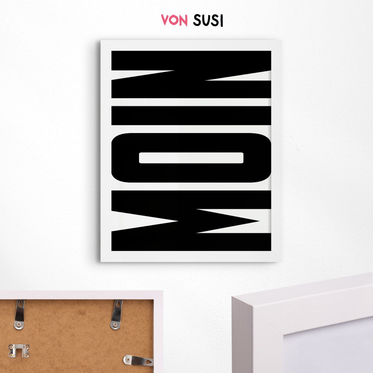 MOIN Poster • Wandkunst • Typografie Poster • schwarz weiß • Typoposter • für Nordlichter • Print mit Spruch und Text - vonSUSI