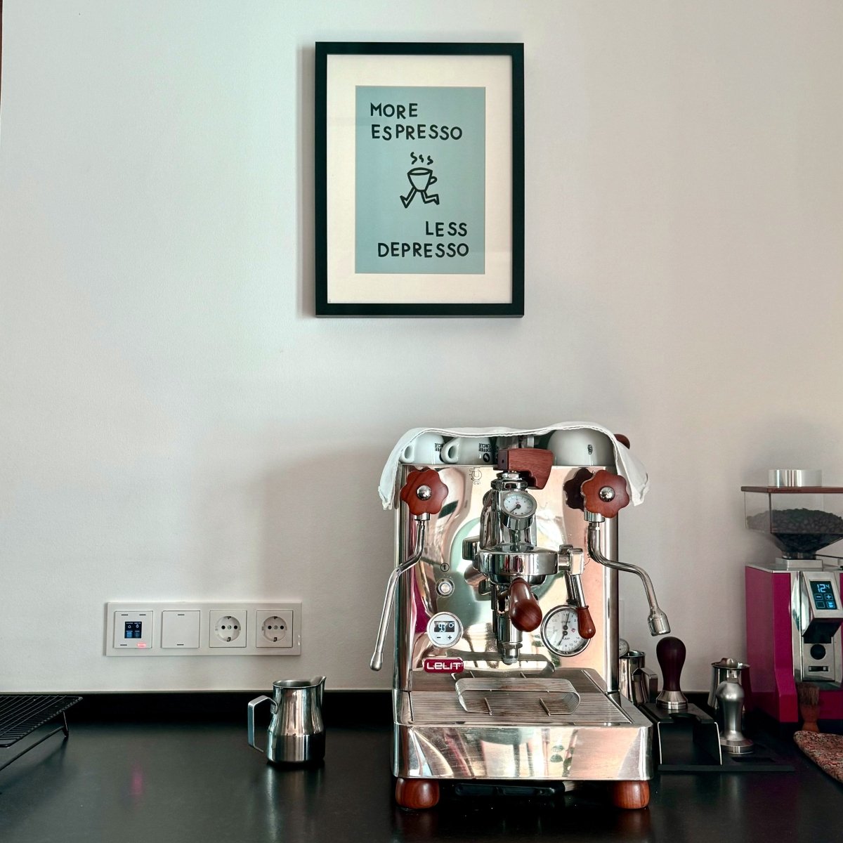 More Espresso less Depresso Poster für Kaffeeliebhaber - vonSUSI