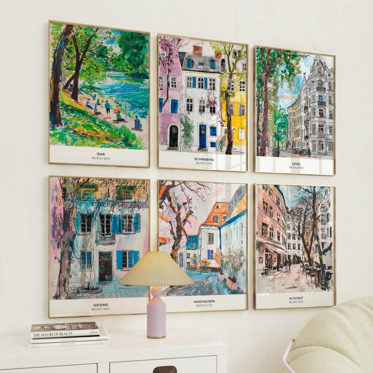 München Poster • Altstadt Poster mit Illustration - vonSUSI