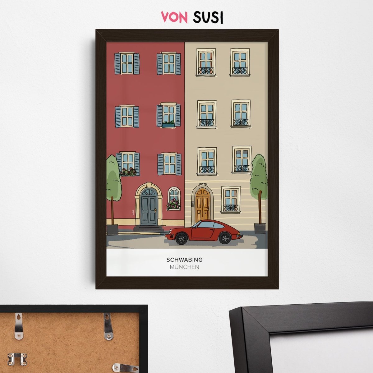München Poster • Schwabing Poster mit Illustration • München Wandbild - vonSUSI