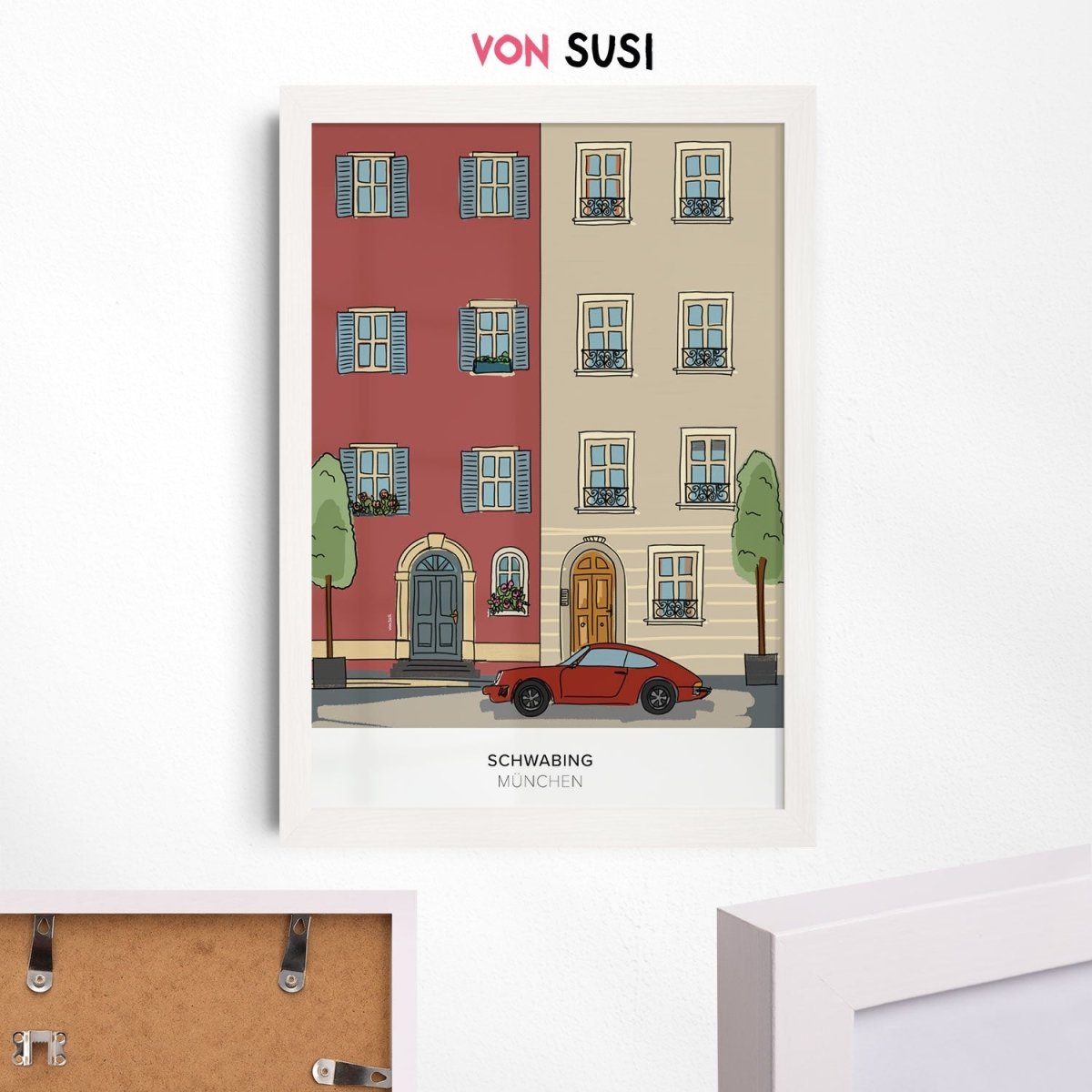 München Poster • Schwabing Poster mit Illustration • München Wandbild - vonSUSI