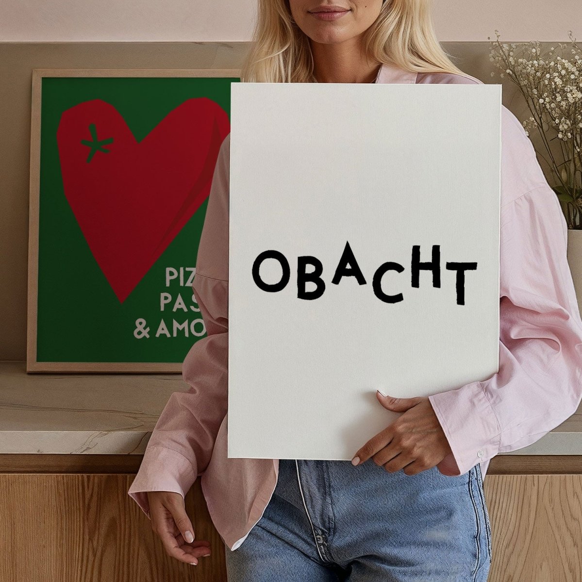 Obacht Poster mit bayerischem Spruch - vonSUSI