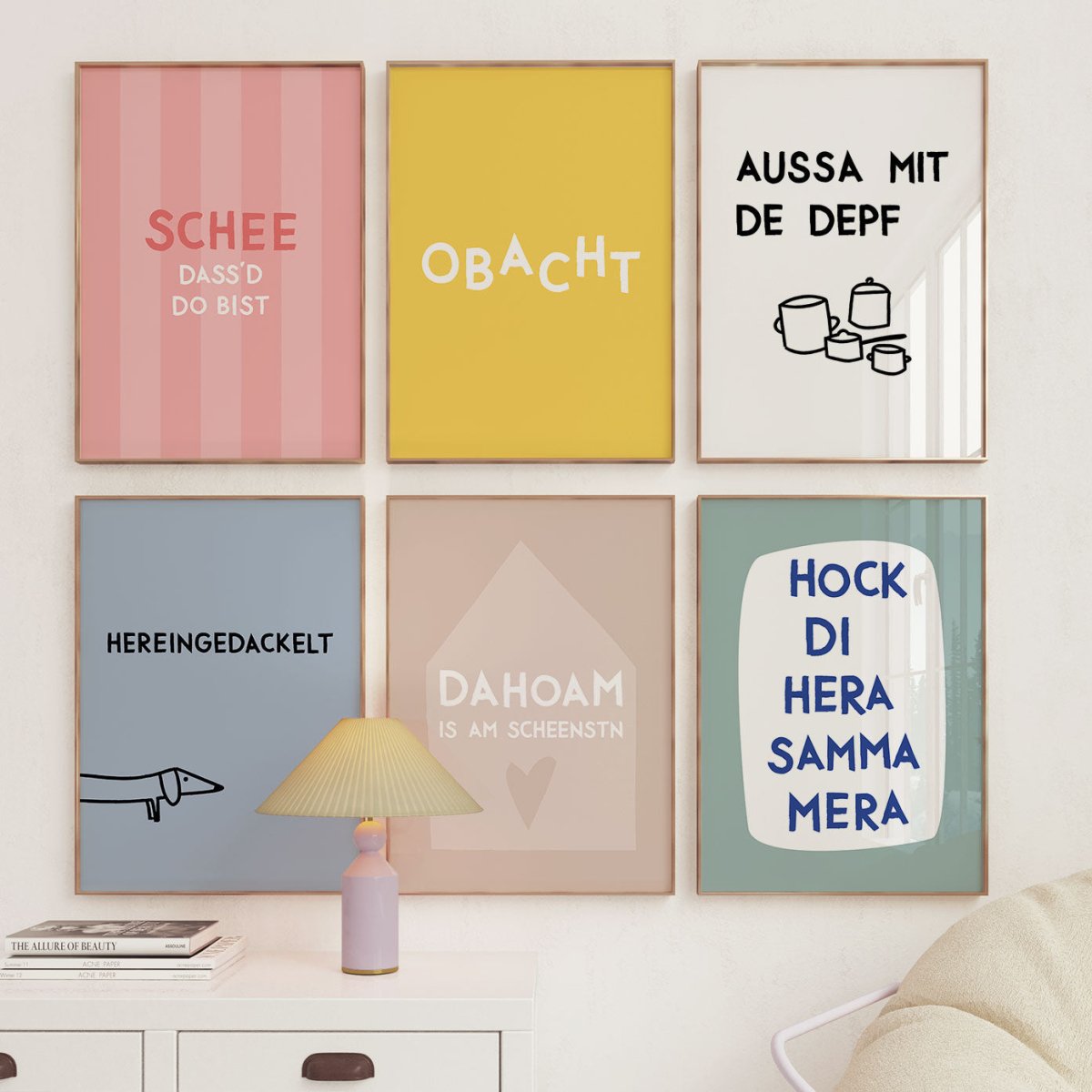 Obacht Poster mit bayerischem Spruch - vonSUSI