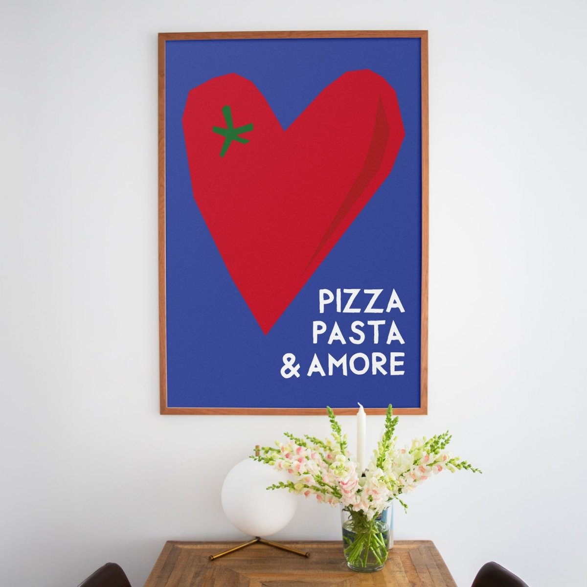 Pizza Pasta & Amore Poster • italienisches Poster für die Küche - vonSUSI
