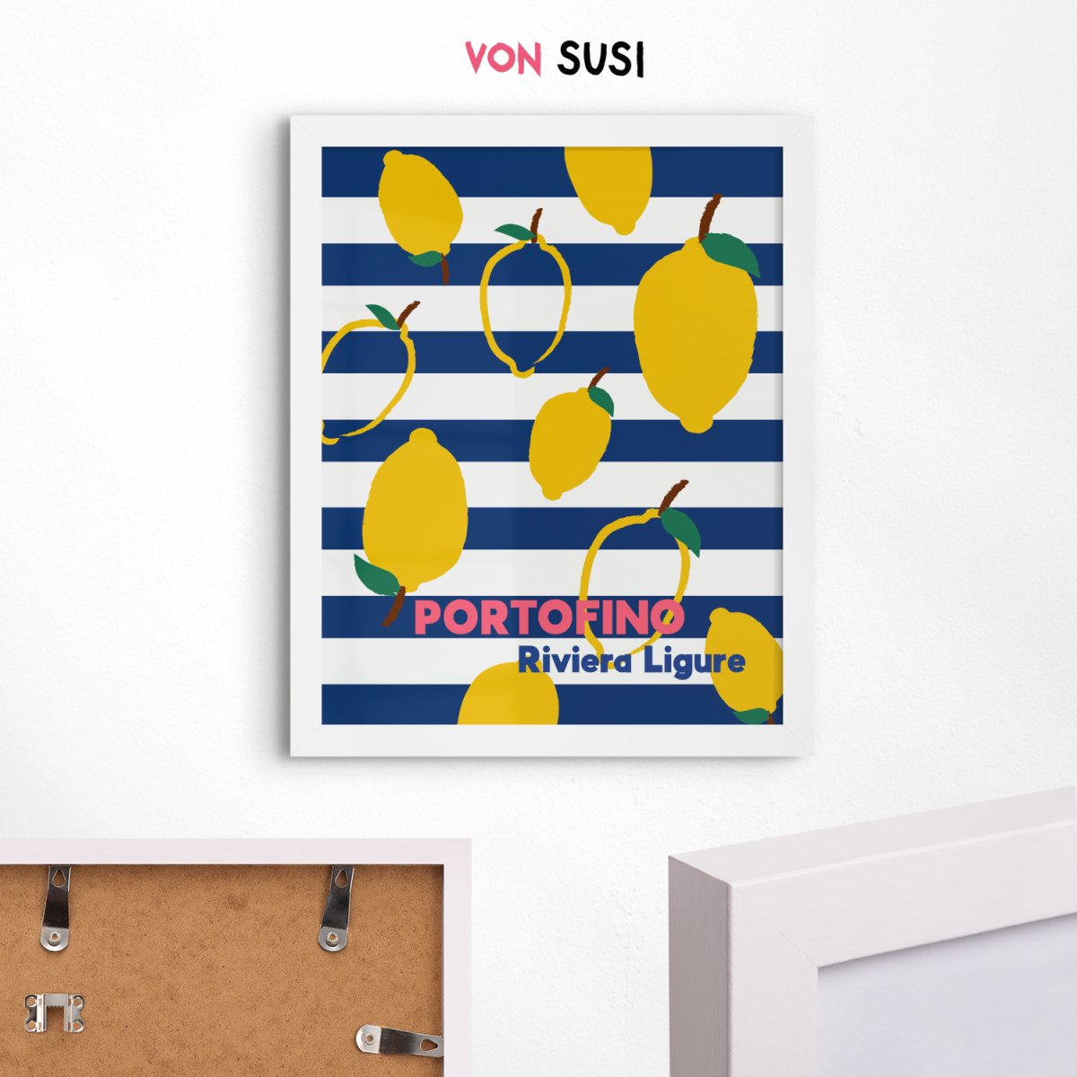 Portofino Poster 🍋 • Italienisches Wandbild • modernes Italien Poster mit Zitrone - vonSUSI