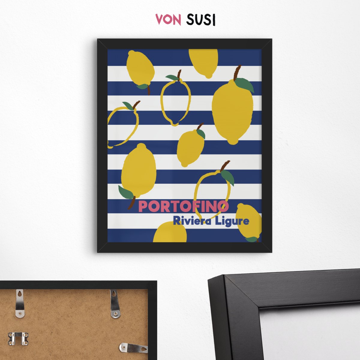 Portofino Poster 🍋 • Italienisches Wandbild • modernes Italien Poster mit Zitrone - vonSUSI