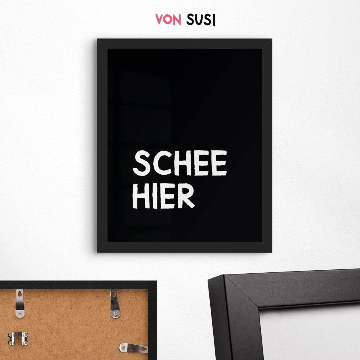 Schee hier • modernes bayerisches Poster mit lustigem Spruch - vonSUSI