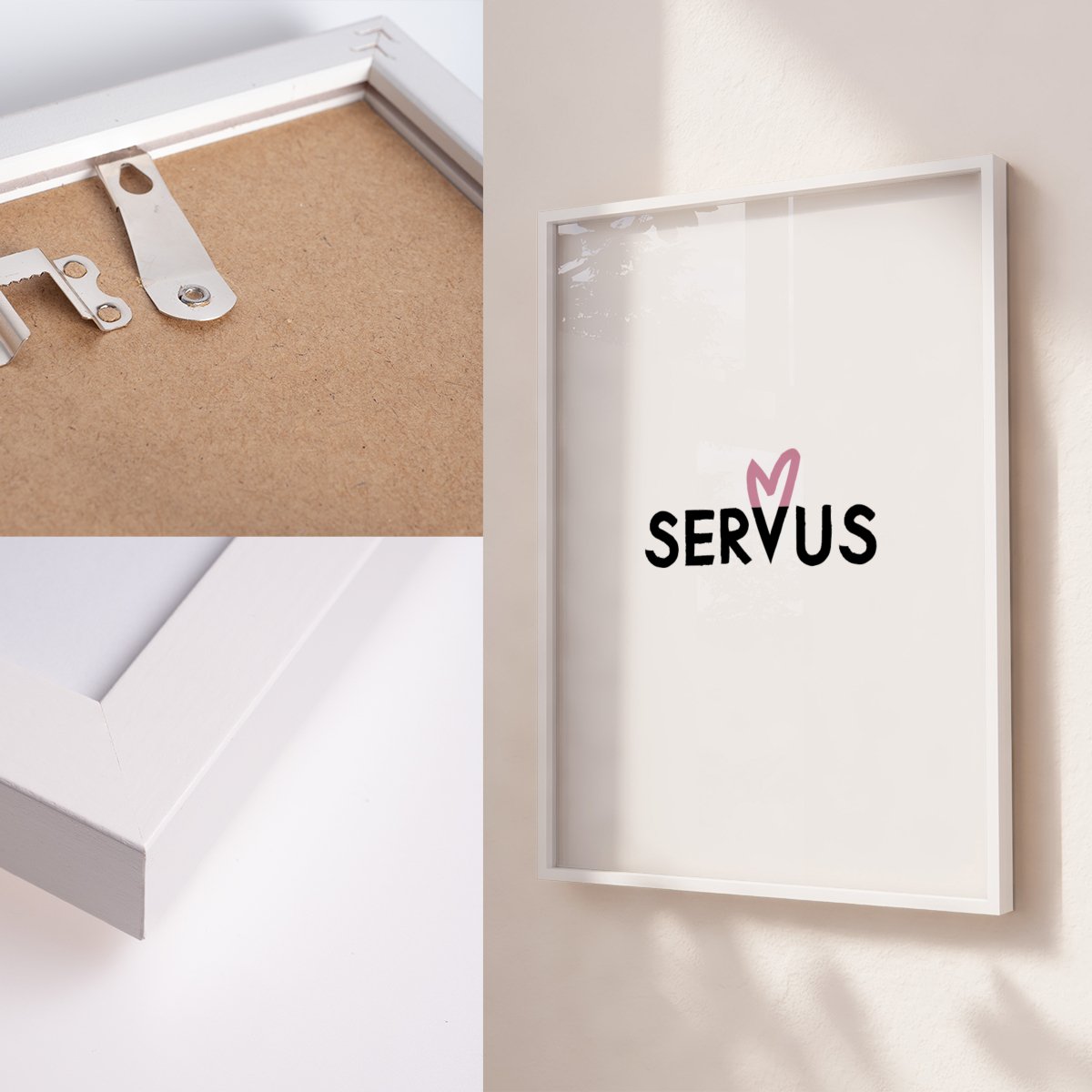 Servus mit Herz • bayerische Wandkunst • Poster für waschechte Bayern • Bayerisches Poster • Typoposter - vonSUSI