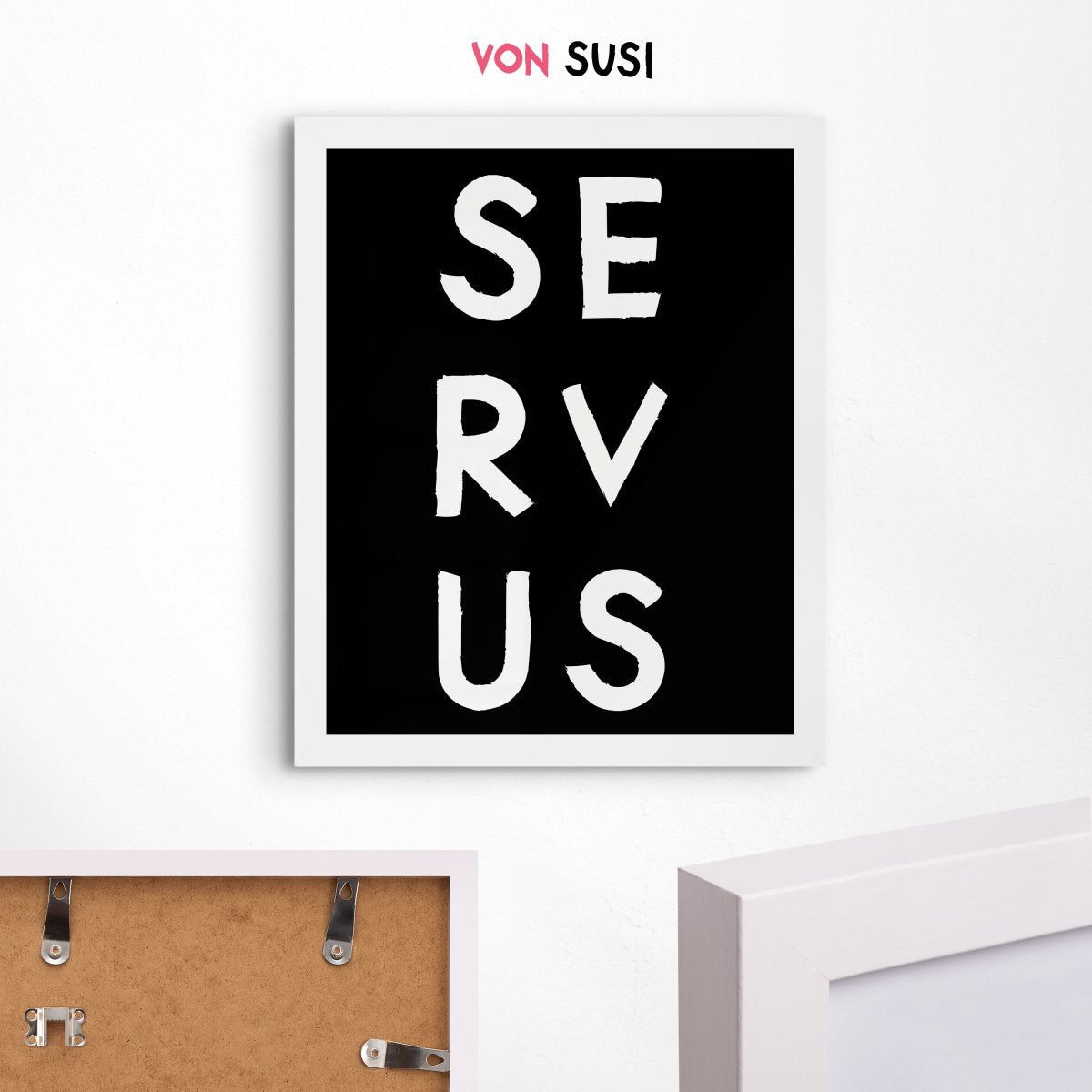 Servus Poster • bayerisches Plakat mit Dialekt • Wanddeko mit bayerischem Spruch - vonSUSI