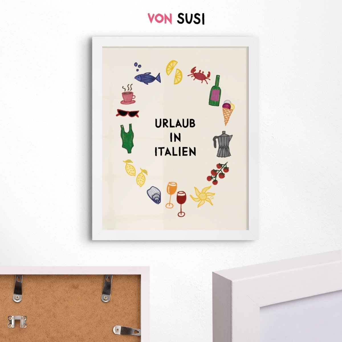 Urlaub in Italien Bild • Poster mit italienischen Illustrationen - vonSUSI