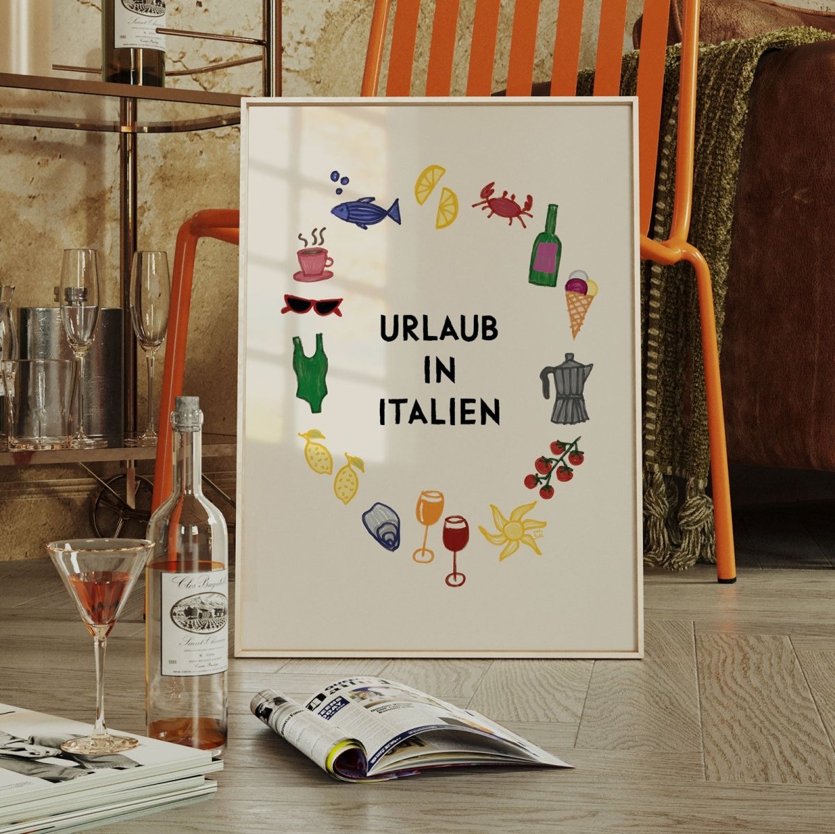 Urlaub in Italien Bild • Poster mit italienischen Illustrationen - vonSUSI
