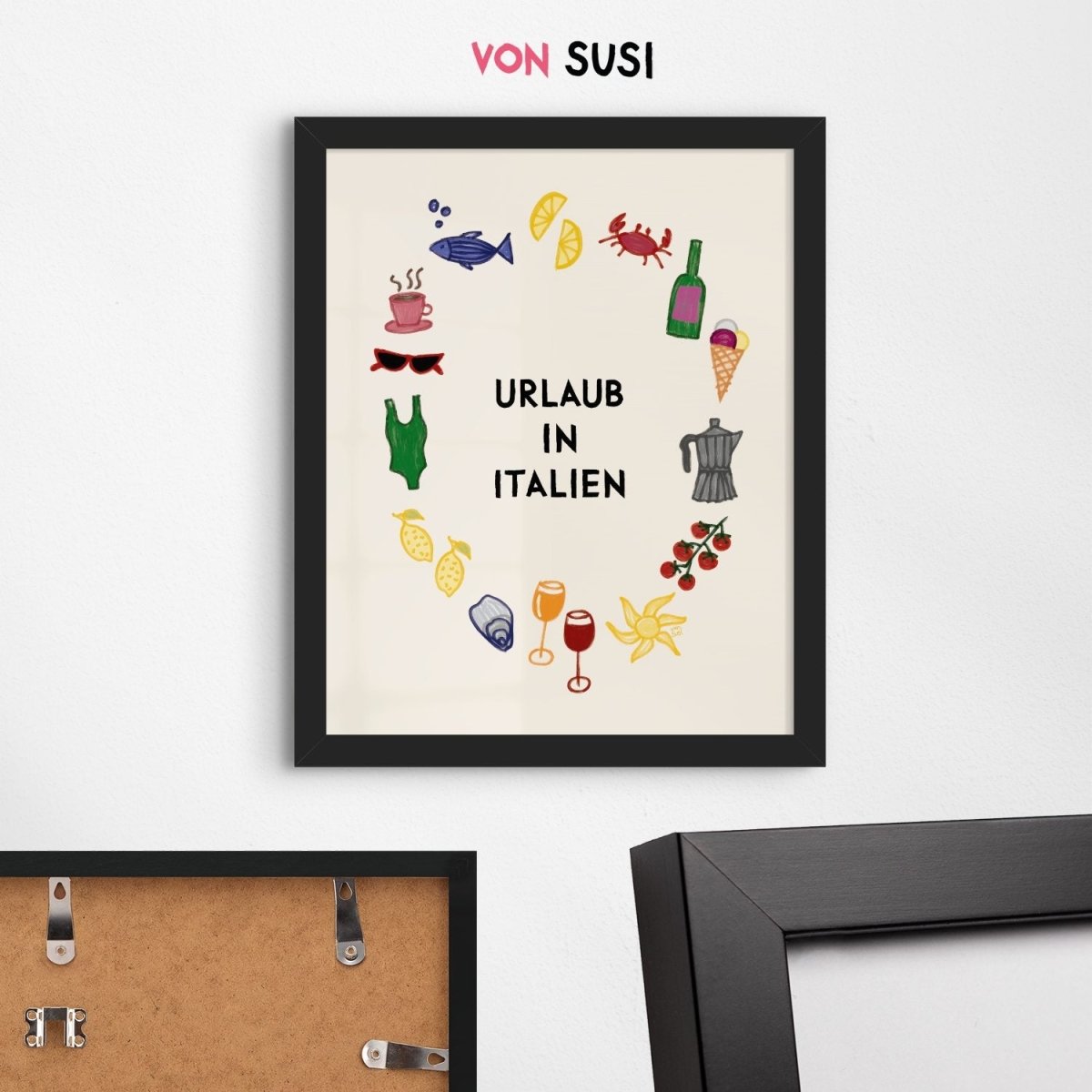 Urlaub in Italien Bild • Poster mit italienischen Illustrationen - vonSUSI