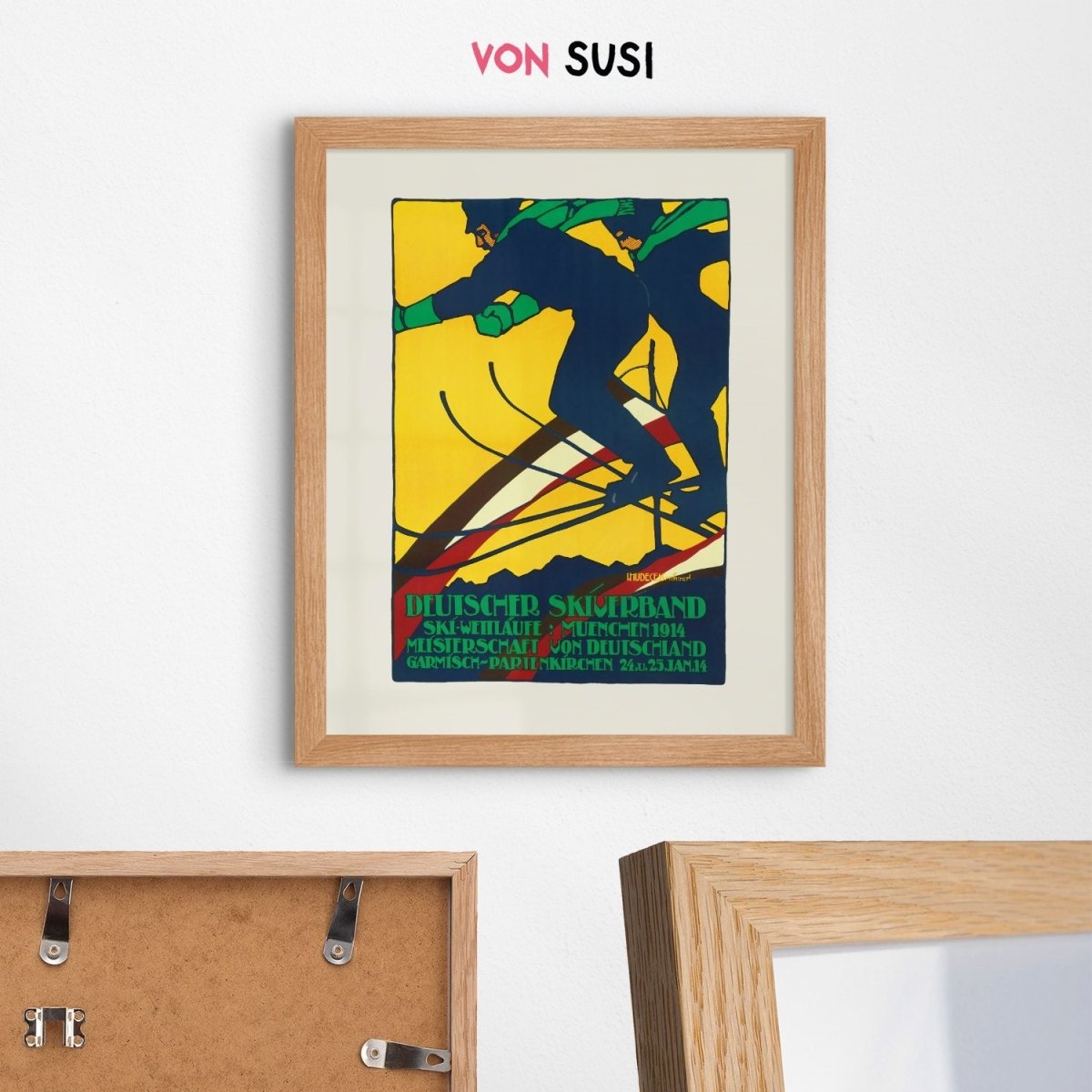 Vintage Ski Poster • Original Retro Fine Art Print aus München - vonSUSI