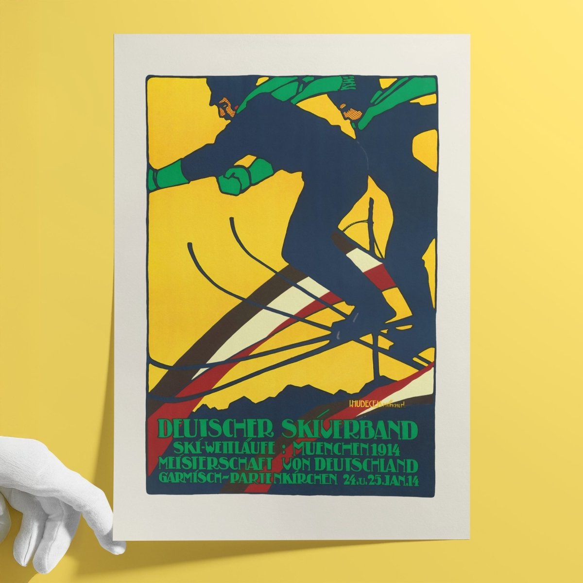 Vintage Ski Poster • Original Retro Fine Art Print aus München - vonSUSI