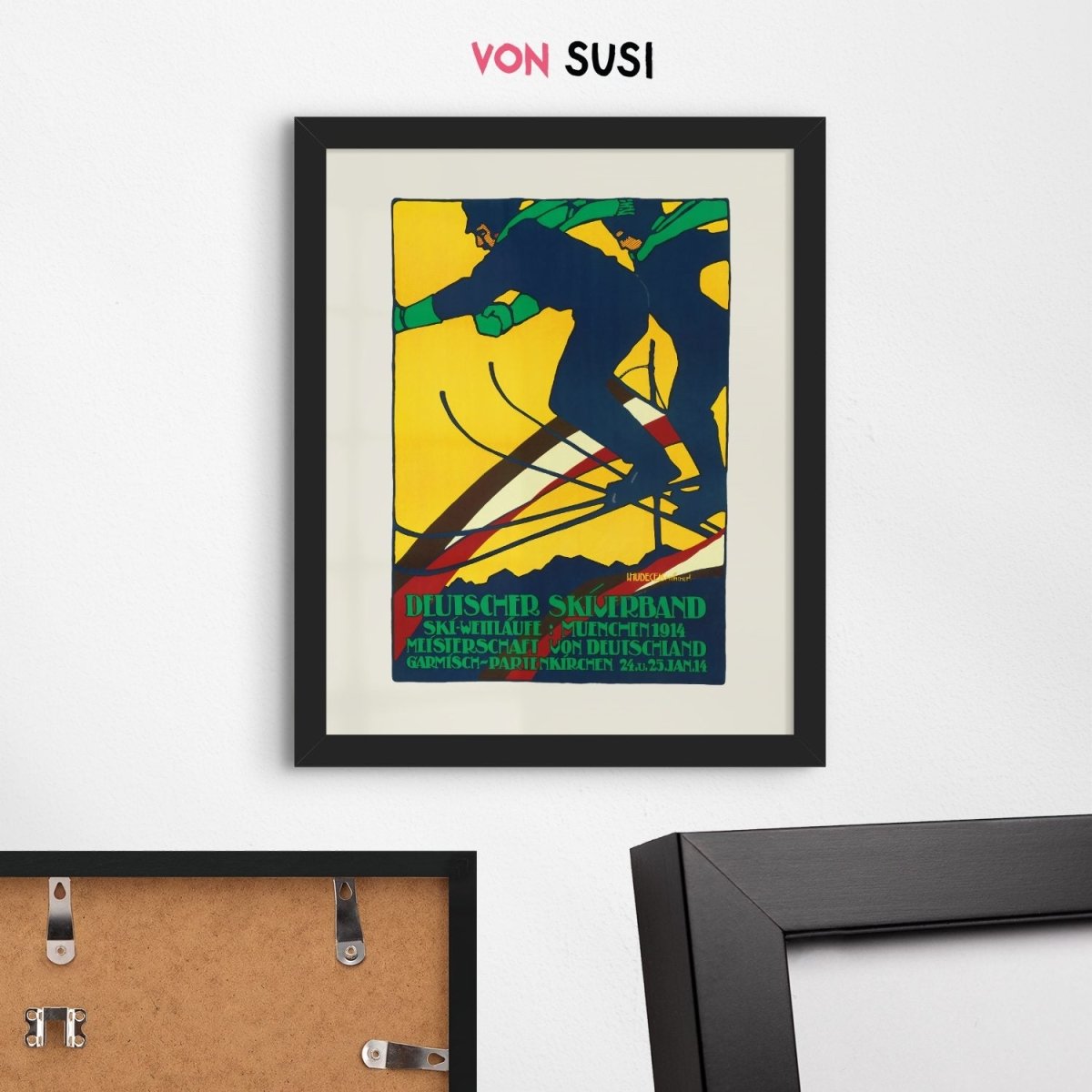 Vintage Ski Poster • Original Retro Fine Art Print aus München - vonSUSI