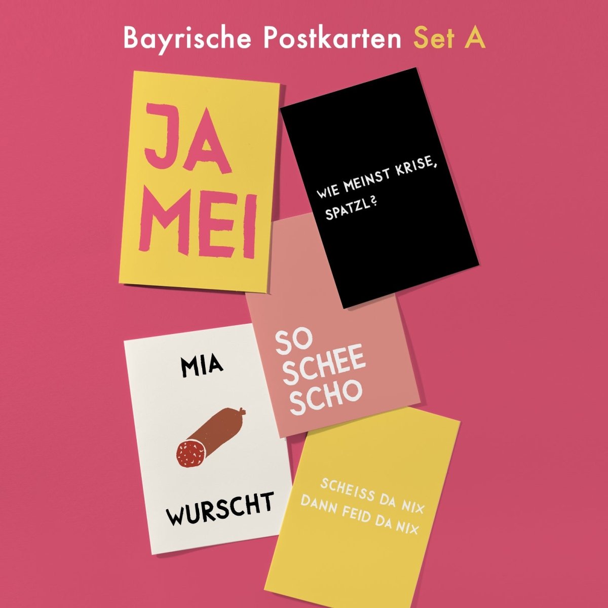 5er Set bayerische Postkarten mit verschiedenen Motiven Set A - vonSUSI