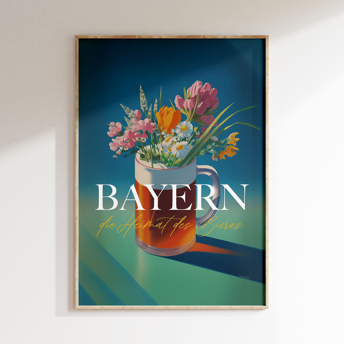 Bayern Poster im Vintage Stil mit Bier • exklusiv bei vonSUSI