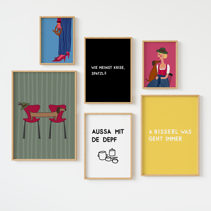 Bayrischer Dackel Fritz • Fine Art Kunstdruck • exklusive Illustration vonSusi