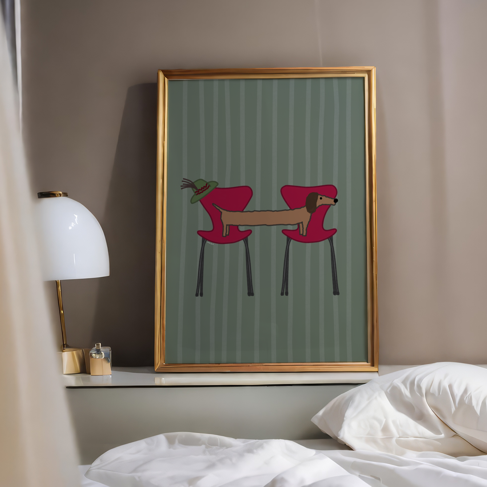 Bayrischer Dackel Fritz • Fine Art Kunstdruck • exklusive Illustration vonSusi