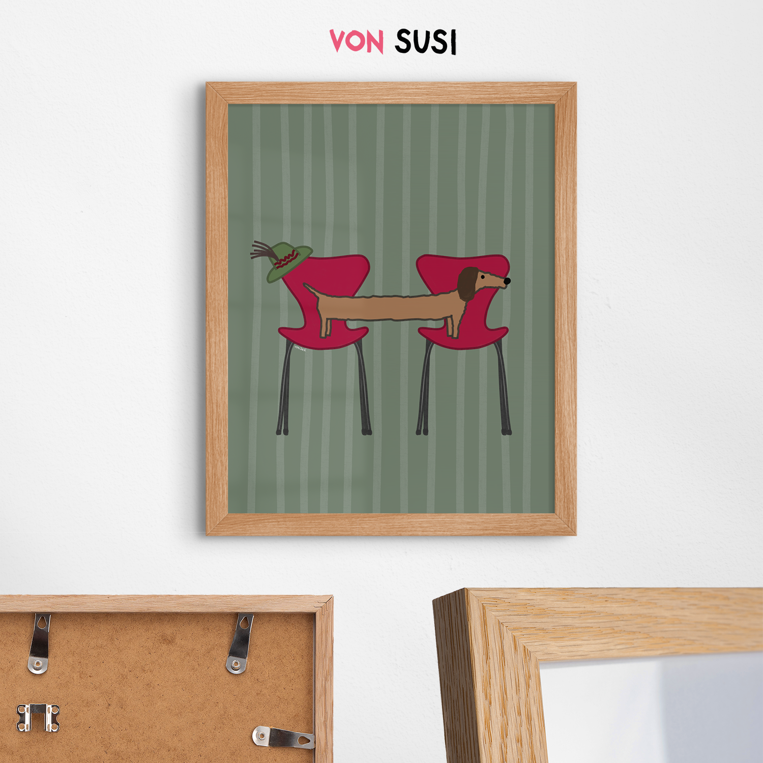 Bayrischer Dackel Fritz • Fine Art Kunstdruck • exklusive Illustration vonSusi