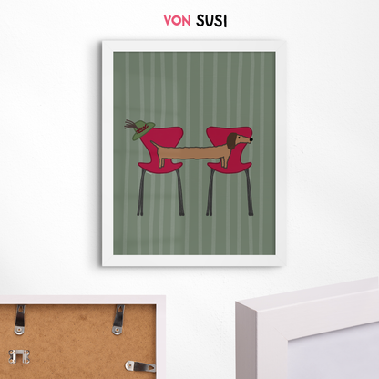 Bayrischer Dackel Fritz • Fine Art Kunstdruck • exklusive Illustration vonSusi