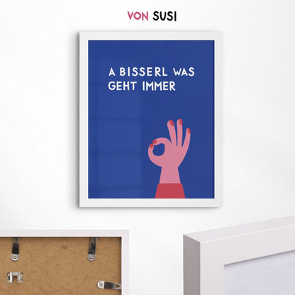A bisserl was geht immer Poster mit Grafik für Monaco di Bavaria Fans als lustige bayerische Deko - vonSUSI