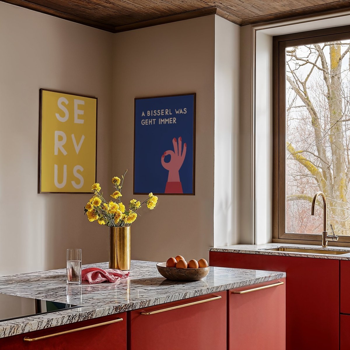 A bisserl was geht immer Poster mit Grafik für Monaco di Bavaria Fans als lustige bayerische Deko - vonSUSI