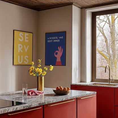 A bisserl was geht immer Poster mit Grafik für Monaco di Bavaria Fans als lustige bayerische Deko - vonSUSI