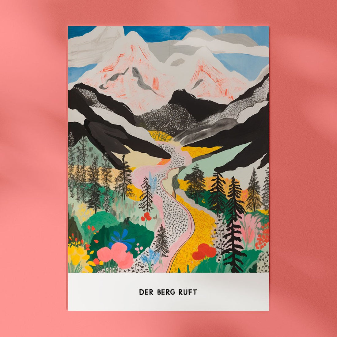 Alpen Poster • Der Berg ruft Poster • Fine Art Poster • bayerische Berge Illustration - vonSUSI Poster