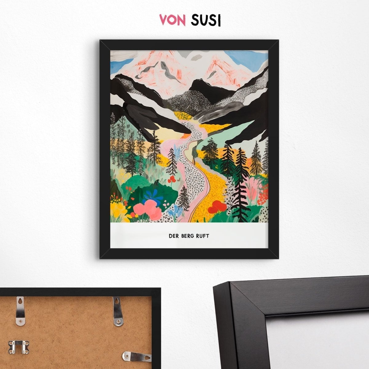 Alpen Poster • Der Berg ruft Poster • Fine Art Poster • bayerische Berge Illustration - vonSUSI Poster