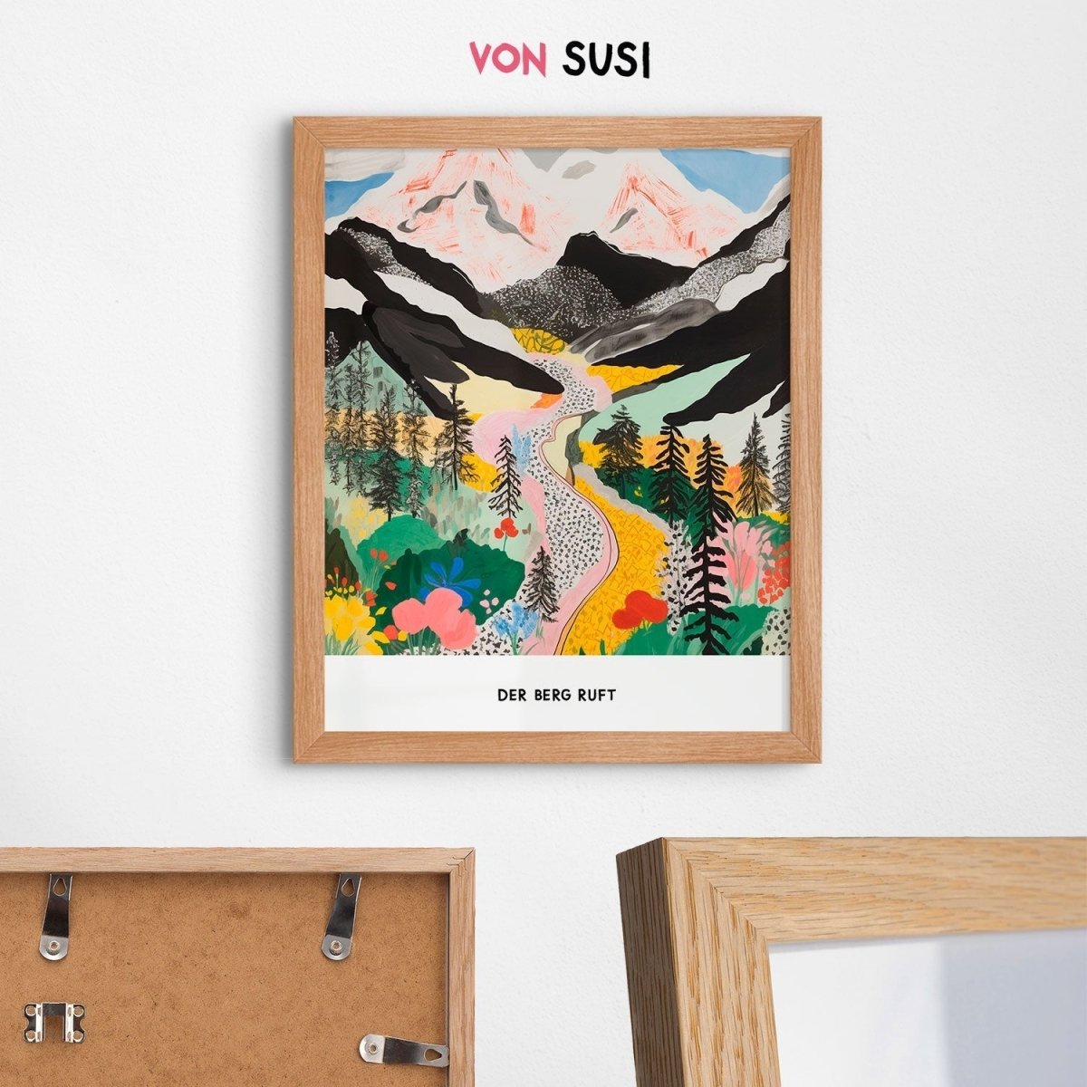 Alpen Poster • Der Berg ruft Poster • Fine Art Poster • bayerische Berge Illustration - vonSUSI Poster