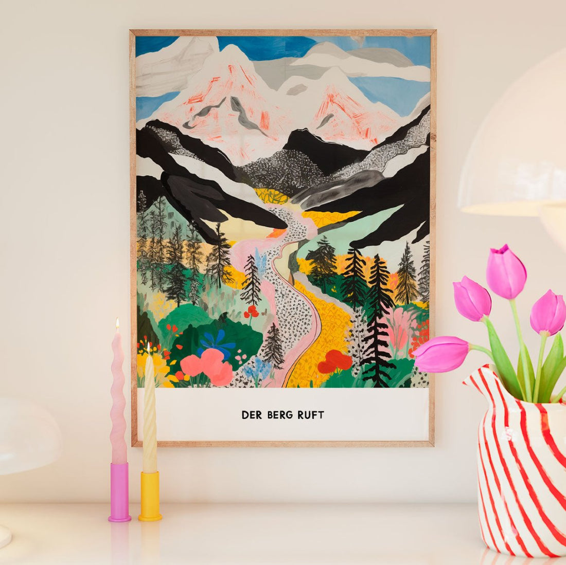 Alpen Poster • Der Berg ruft Poster • Fine Art Poster • bayerische Berge Illustration - vonSUSI Poster