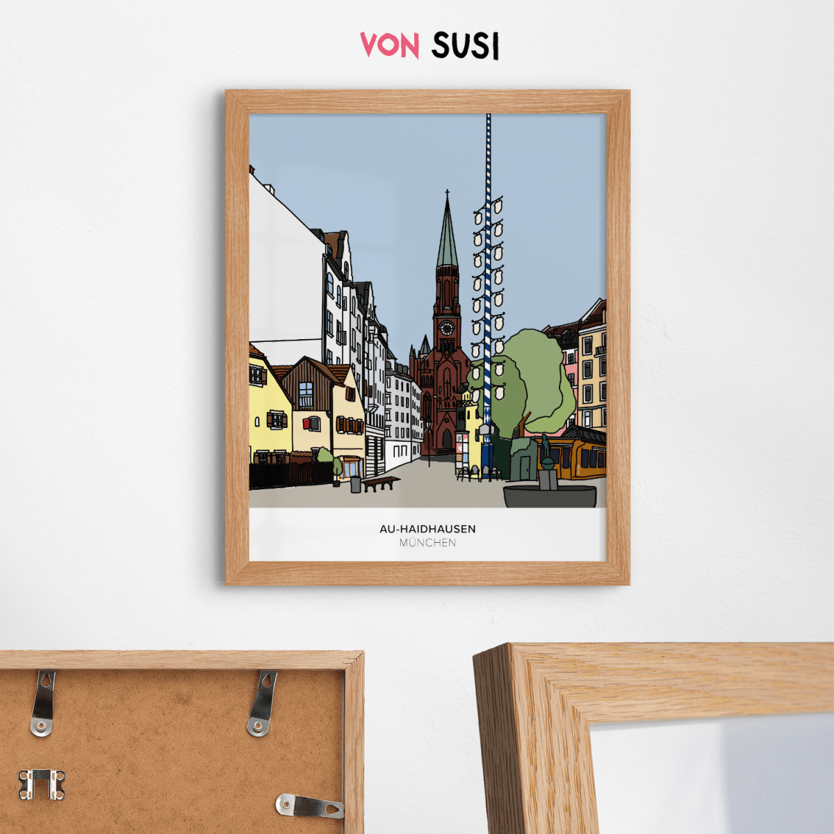 Au - Haidhausen Poster • Wiener Platz München • handgezeichnet - vonSUSI